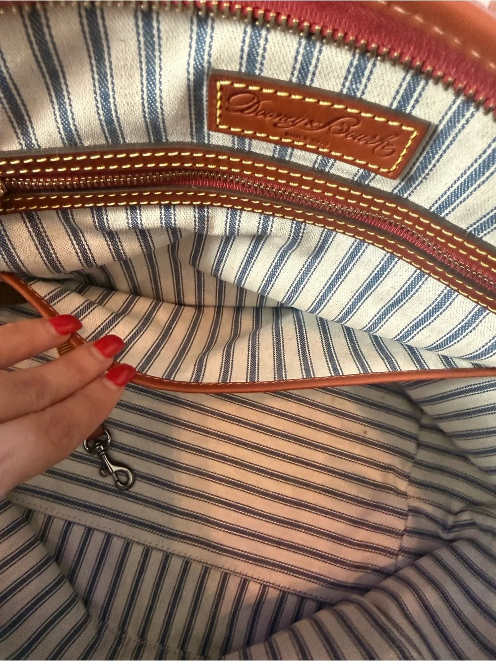 Dooney & Bourke Yellow Tote with Brown Leather Trim